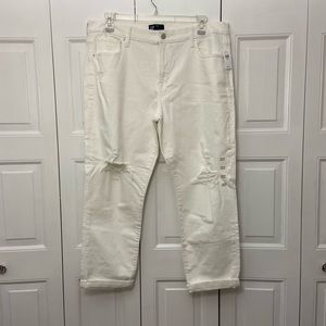 GAP, White Boyfriend Jeans, Size 16